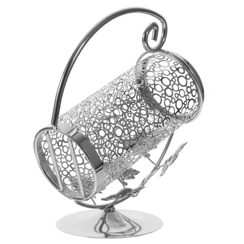 2Pcs Iron Stand Silver Decorative Holder 2