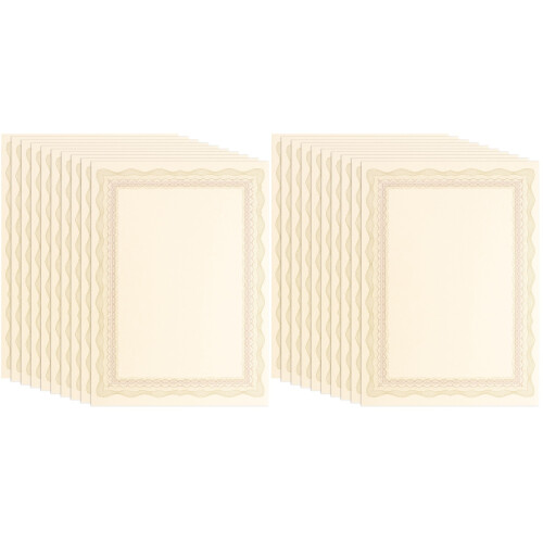 20Pcs Writable Printable Khaki Certificate Paper for School and Office