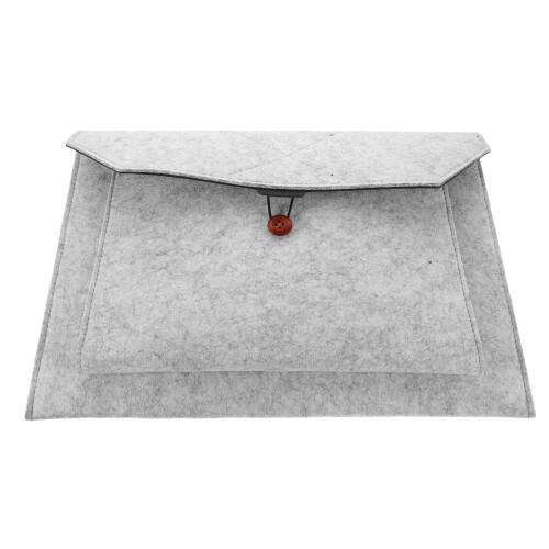 4Pcs Multifunctional Felt Laptop and Tablet Sleeve Light Grey Bag 1