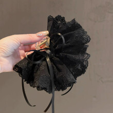 (Black) Bowknot Hair Clip for Women - Thin/Thick Hair