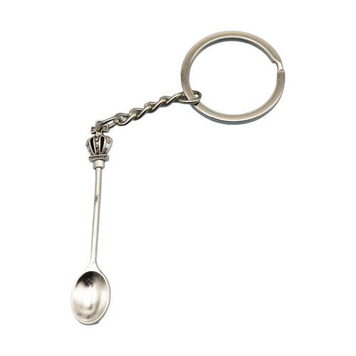 (Ancient Silver) Durable Metal Spoon Keychain - Travel Gift