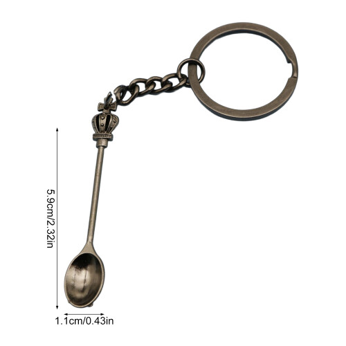 (Black) Durable Metal Spoon Keychain - Travel Gift 1