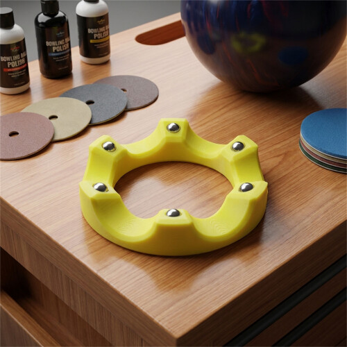 (Yellow) 360 Bowling Ball Sanding Pad Rotating Holder 1