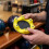 (Yellow) 360 Bowling Ball Sanding Pad Rotating Holder 5