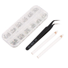 Crystal Rhinestones Nail Art Rhinestones High Quality K9Glass Bright Sparkling Shine Pick Up Tools Eco Friendly Material Diy Decoration Easy To Use
