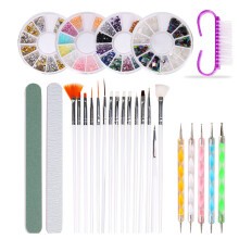 DIY Nail Art Kit Multicolored Nail Striping Tape with Nail Dotting Pen Brush for Assorted Colors Nail Art Patterns at Home