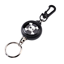 Durable Material Retractable Badge Holder Carabiner Keychain Steel Wire Rope Extendable Cord Lightweight Plastic Heavy Duty Keyring Multi-Purpose