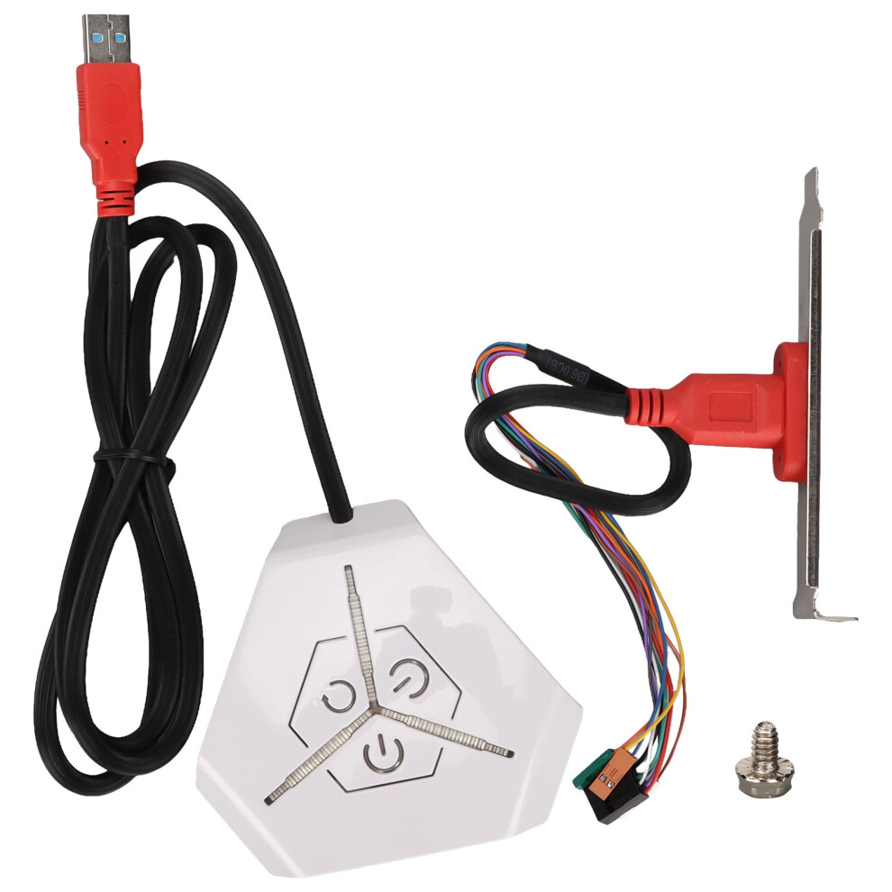 Color Changing Effect Remote Desktop Power Switch, External Pc Power With Mechanical Switch Key Led Cables Long Cord Extension For Light/Blue 9028731862637