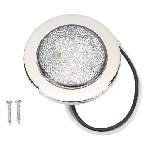 Marine RV Use LED Interior Light Warm White Glow Surface Mount Waterproof Dome Light Push Switch Versatile Application Long Life50000Hours