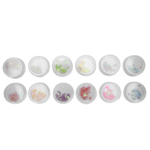 Manicure Decals with Glitter Sequins, Nail Art3D DIY Transparent Storage Box Non Toxic Wood Pulp Material Christmas Flower Flakes Nail Decoration