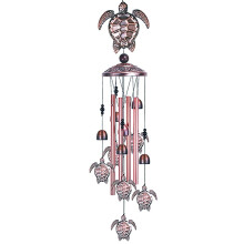Carillon éolien polyvalent inspiré d'une pochette à outils de jardin et orné d'une tortue - Carillon tubulaire en aluminium fait main pour la