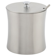 Zuckerdose aus Edelstahl mit Deckel und Löffel, naturgetreue künstliche Zweige, staubdichtes Gewürzglas für Küche, Hotels, Restaurants,