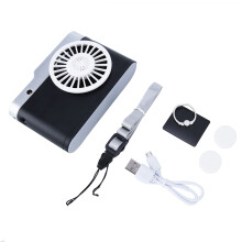 Tragbarer, blattloser USB-Ventilator zum Umhängen mit verstellbarem Seil, Taschenlampen-Simulationsfunktion, ätherischen Öldiffusoren und hohem