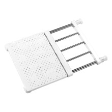 Heavy Duty Stainless Steel Closet Organizer with Expandable Tension Shelf Locker Shelf Rack for DIY Wardrobe Dividers Storage Cabinet Kitchen