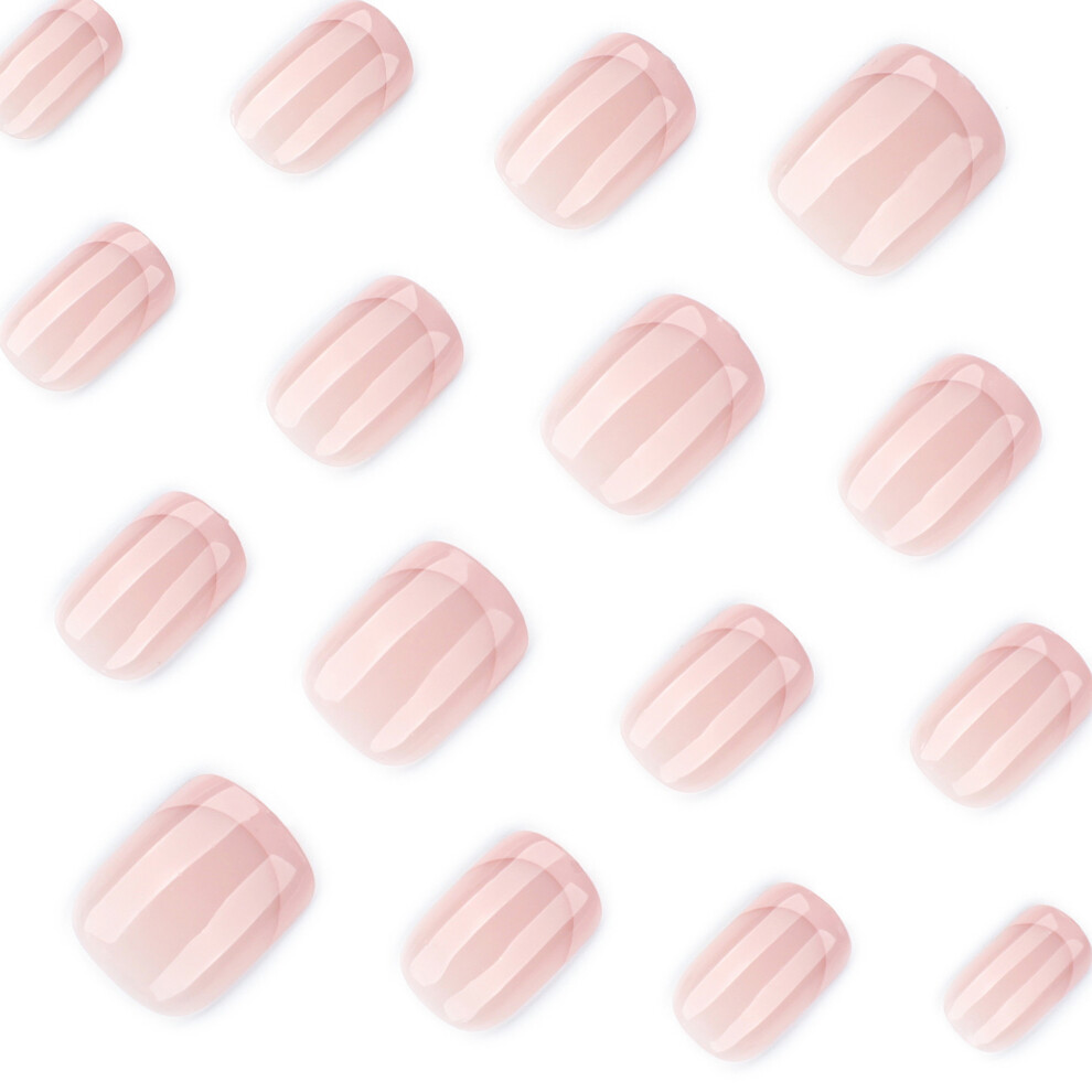 Dachuang Beauty Pink French Square False Nails 24Pcs Eco-Friendly Abs