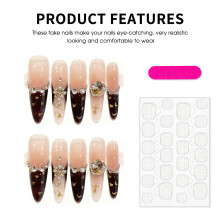 (1791 Pointed, XS) 10pcs Rhinestone Acrylic Press On Nails for Women