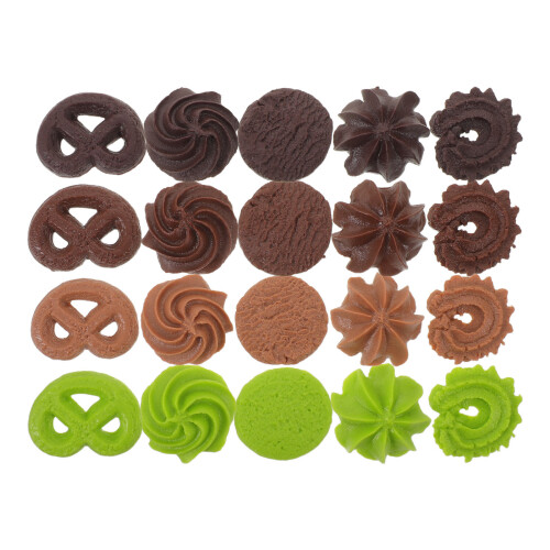 20Pcs Artificial Cookie Models PVC Durable Assorted Color Party Props