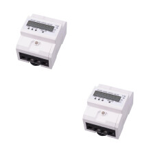 2St Circuit Meter Wit Met Volt- En Stroommeting Op 35Mm Rail