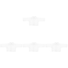 4St Stoffen Poppenhemd Wit, Decoratieve Bjd Kleding Voor DIY Pophuis