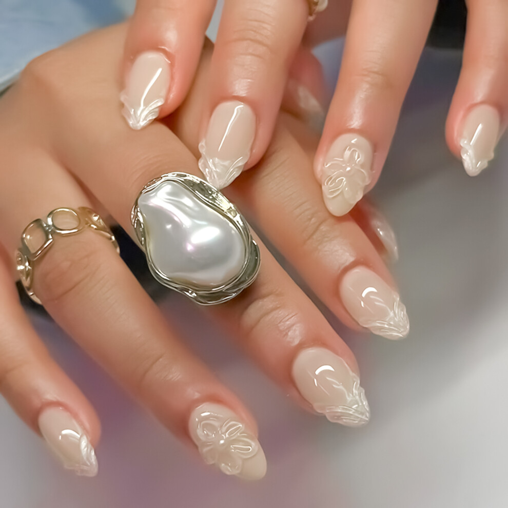 Dachuang Beauty Gradient Nude Pink Press-On Nails, Diy Home Art