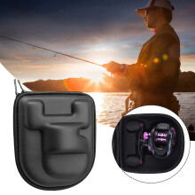 (Black, Right Hand Wheel) Fishing Reel Storage Box for Baitcasting Drum