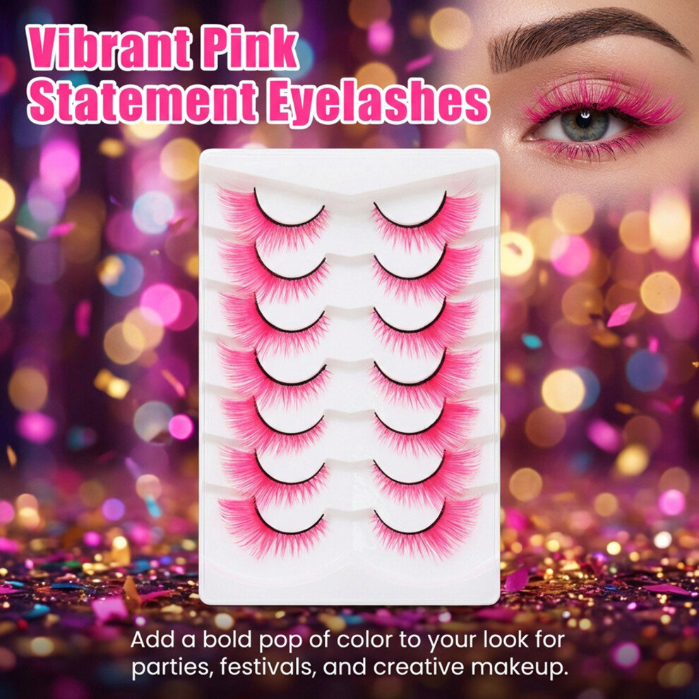 Dachuang Beauty (Ponk 7Pair) Sensitive Skin False Eyelashes - Lightweight & Comfortable