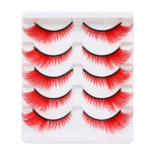 (red) Sensitive Skin False Eyelashes - Lightweight & Comfortable