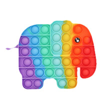 (Baby Elephant Rainbow) Stress Relief Silicone Train Toy for Kids & Adults