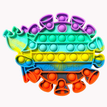 (Demon Rainbow) Stress Relief Silicone Train Toy for Kids & Adults