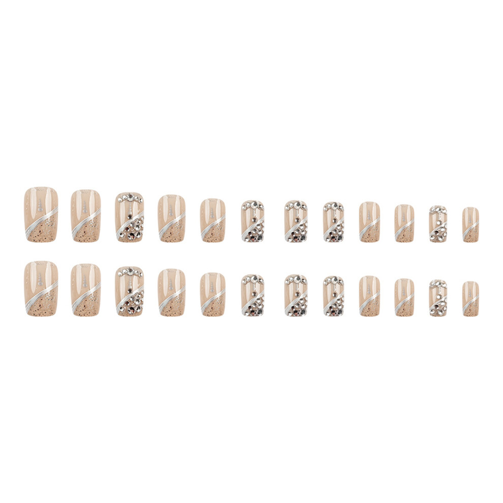 Dachuang Beauty Glitter Square False Nails - Long Lasting Nail Art