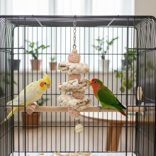 (Corn husk takraw balls) Natural Chewable Parrot Toy for Cockatiel & Lovebird
