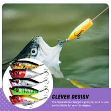 5pcs 6.5cm Popper Lure, 12g Fishing Bait