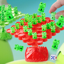 (red) Kids Balance Tree Frog Game - Stackable Educational Toy