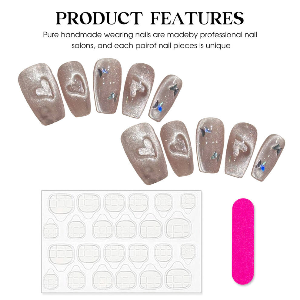 Dachuang Beauty (2262) Cat Eye Fake Nails, Long Lasting, Salon Supply