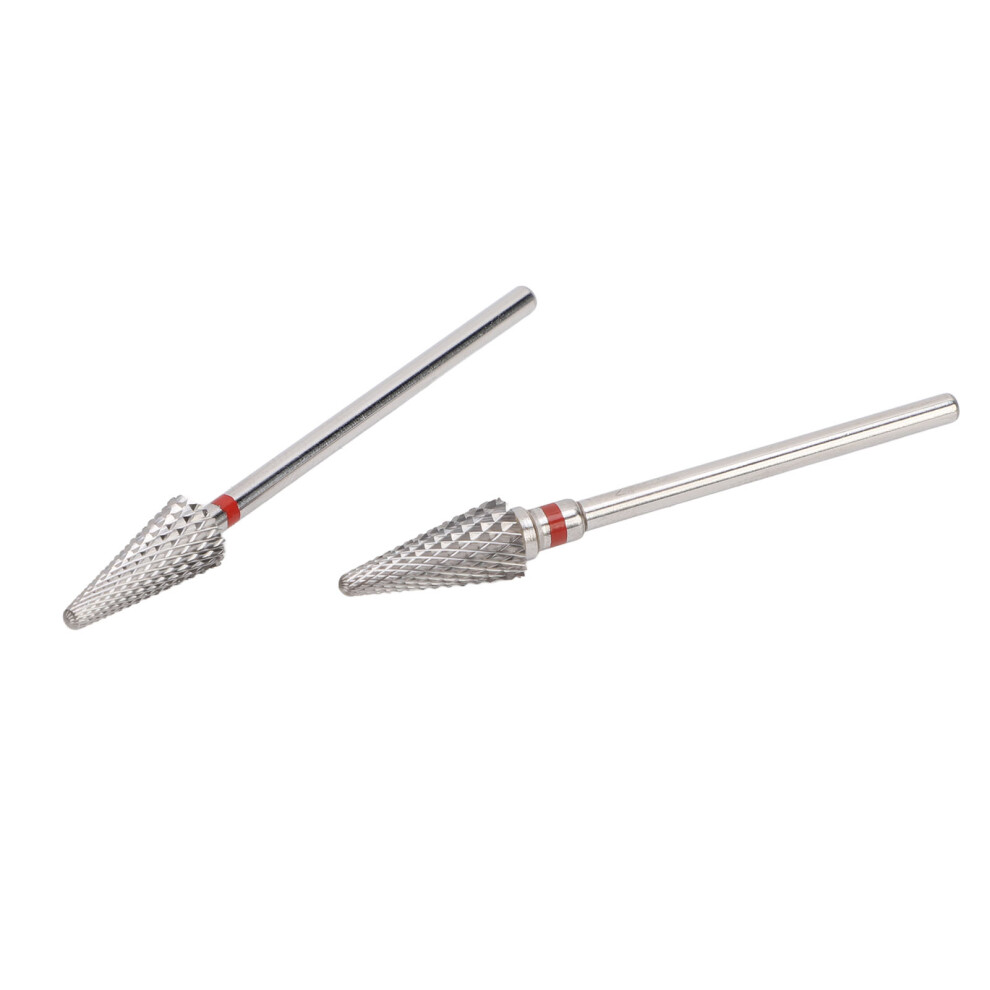 Tungsten Steel Nail Drill Bits - 2pcs Tapered Manicure Files Fast Exfoliating