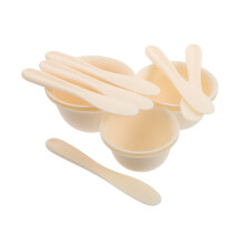12Stk Gesichtsmasken Mischschalen Set Beige Mit Spatel Für DIY Pflege