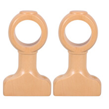 2Pcs Brown Wood Curtain Rod Brackets Heavy Duty for Bedroom Wall Mount