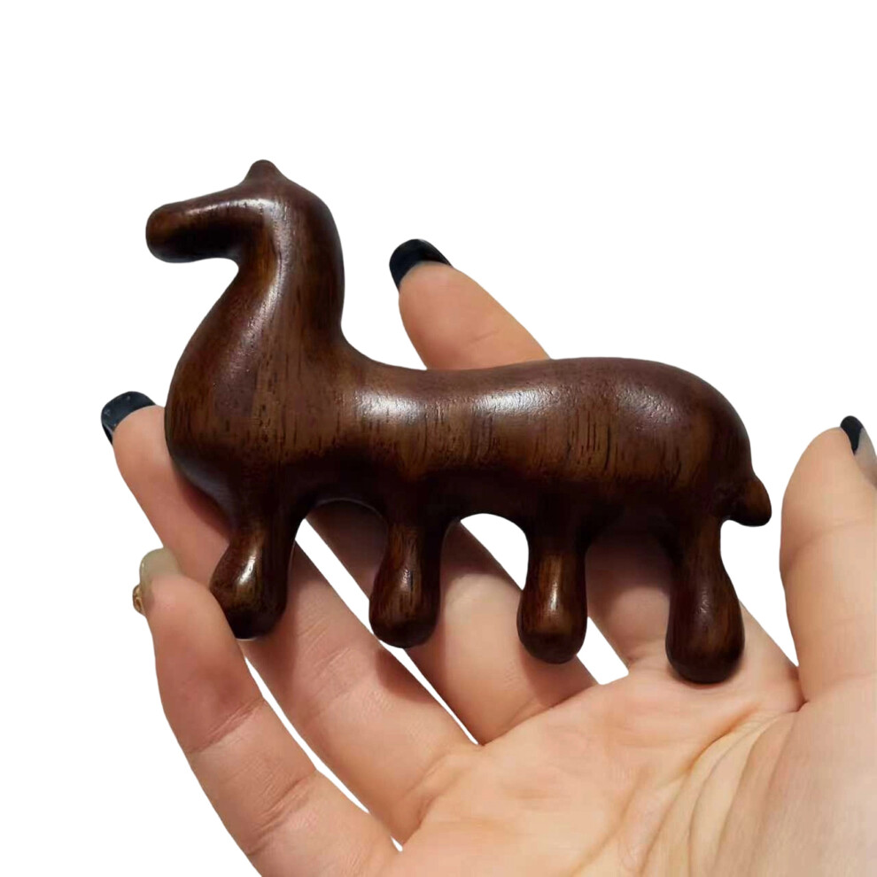 Unisex Brown (9.5Cmx9cm, 2) Horse Shaped Massage Comb Scalp Sandalwood Head Massage Gua Sha Tool For Acupoint Relaxation