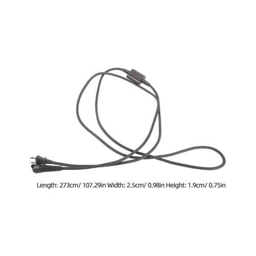 Replacement Power Cable for Hair Curler Black Rubber 2 Prong Plug 2