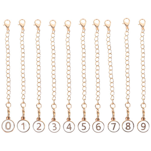 Metalen Nummer Decoratieve Hanger Ketting Wit