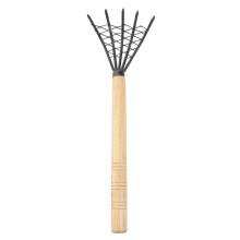 3Pcs Stainless Steel Seafood Digging Rake with Wood Handle Black Net