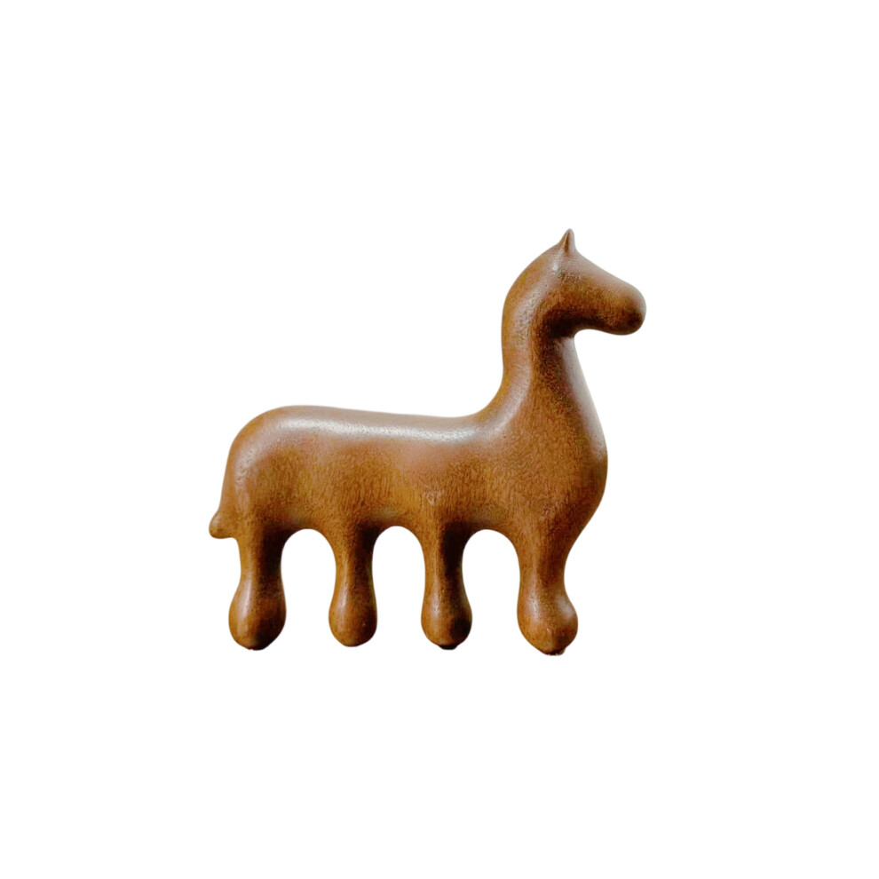 Unisex Brown (9.5Cmx9cm, 1) Horse Shaped Massage Comb Scalp Sandalwood Head Massage Gua Sha Tool For Acupoint Relaxation