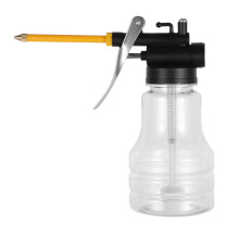 1Set Clear Long Spout Oil Can Manual Hand Pump Oiler for Machinery