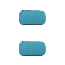 2Pcs Blue Hard Eva Stethoscope Travel Case with Mesh Pocket Organizer