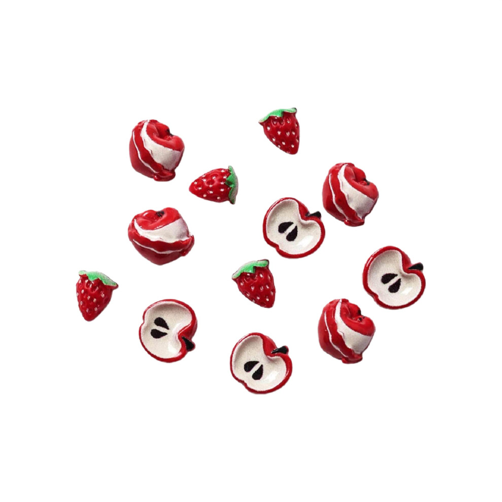 (12pcs, 02) 3D Nail Charms, Cute Fruit Manicure Nail Jewels Nail Decals for Nail DIY Supplies