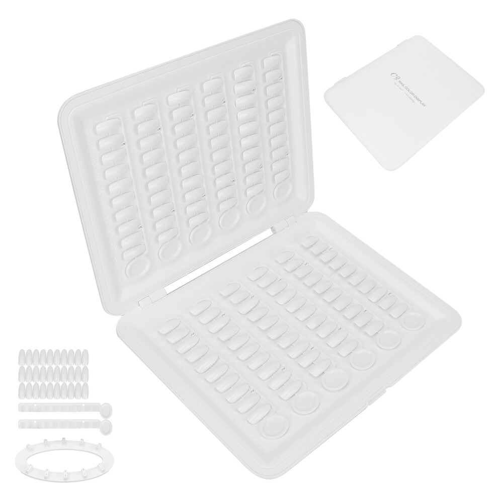 120 Colors Nail Tip Display Book, Portable Gel Polish Color Card Set, 28x21.5cm