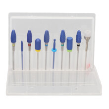 Drill Bits Set For Acrylic Nails Ceramic Material, Universal For Most Efile Drill Machines Low Dust Production Grinding Bits With Rotatable Head,