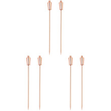 6Pcs Rose Gold Fruit Picks Stainless Steel Reusable for Bar Party Use