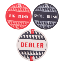 3Pcs Ceramic Poker Chips Dealer Buttons Game Tokens for Home Use