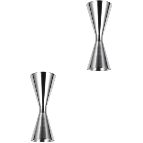 2Pcs Multi-Function Silver Bartending Jigger Measuring Liquor Cups 2